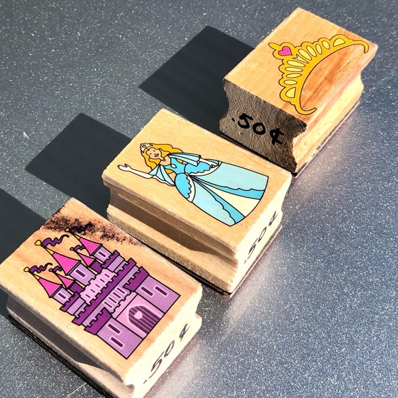 PRINCESS THEME WOOD MOUNTED RUBBER INK STAMPS - LOT OF 3 2" X 1 3/8" - Picture 10 of 12